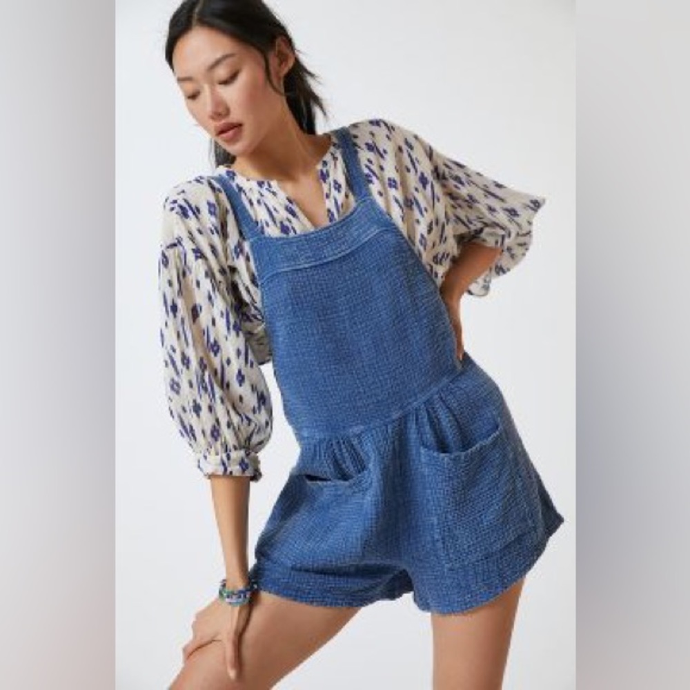 Anthropologie LABIZ MARONIE GAUZE SHORTALLS
